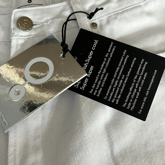 Insane Gene Hi-Rise Straight Distressed Jeans in White - NEW - Size 29 - Picture 6 of 10